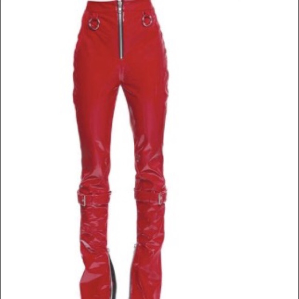 DILARA FINDIKOGLU high waited patent leather pants